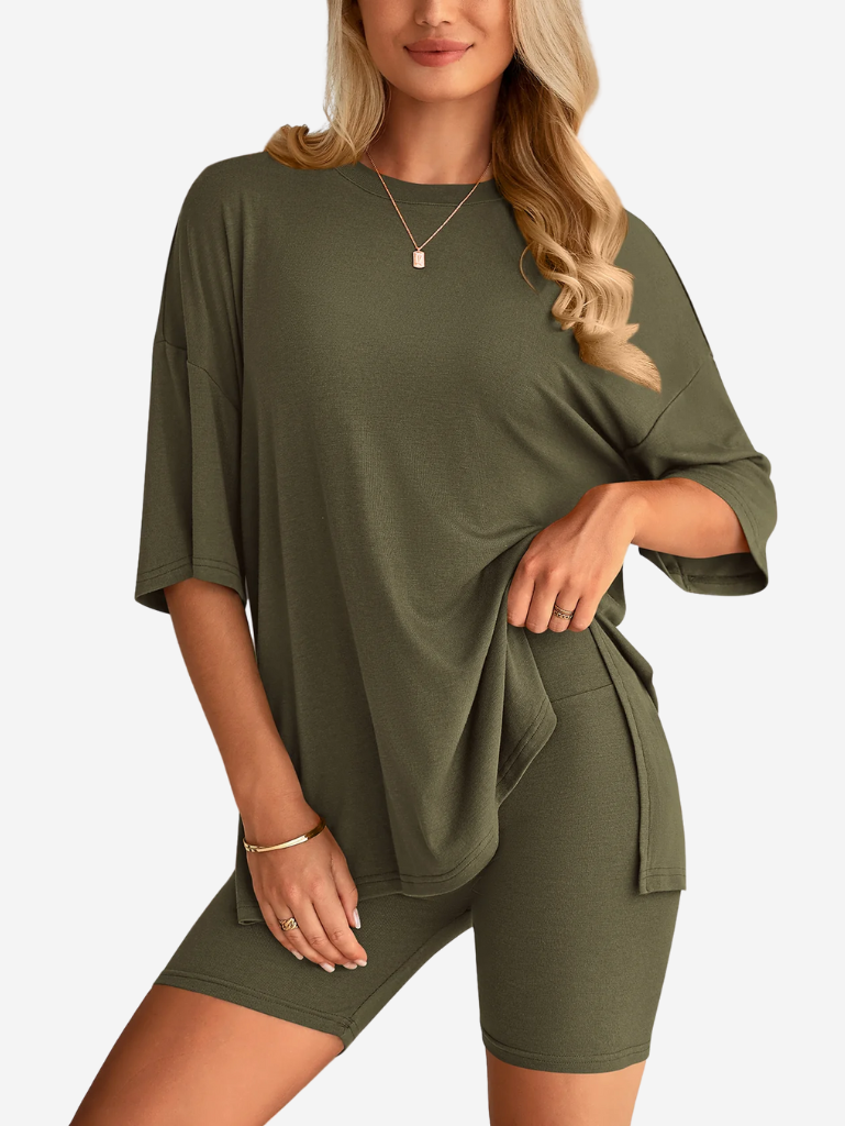 Conjunto Oversize Comfort – Camiseta + Short Ciclista